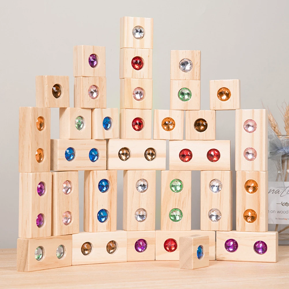 

32pcs Gem-stone Blocks For Kids Funny Early Education Game Kit For Indoor Outdoor Toy
