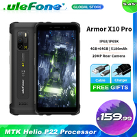 Ulefone Armor X10/X10 Pro Rugged Smartphone Waterproof 5.45 Inch Android 11 NFC Cellphones Helio P22 Octa Core Cellphones