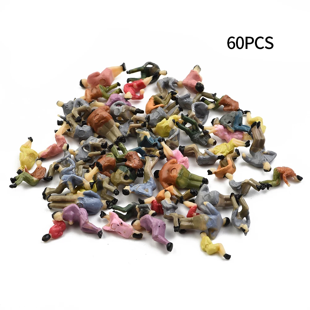 60pcs HO Scale 1:87 All Seated Passenger People Sitting Figures 30 Different Poses Model Train Layout Passengers Scenery Toy