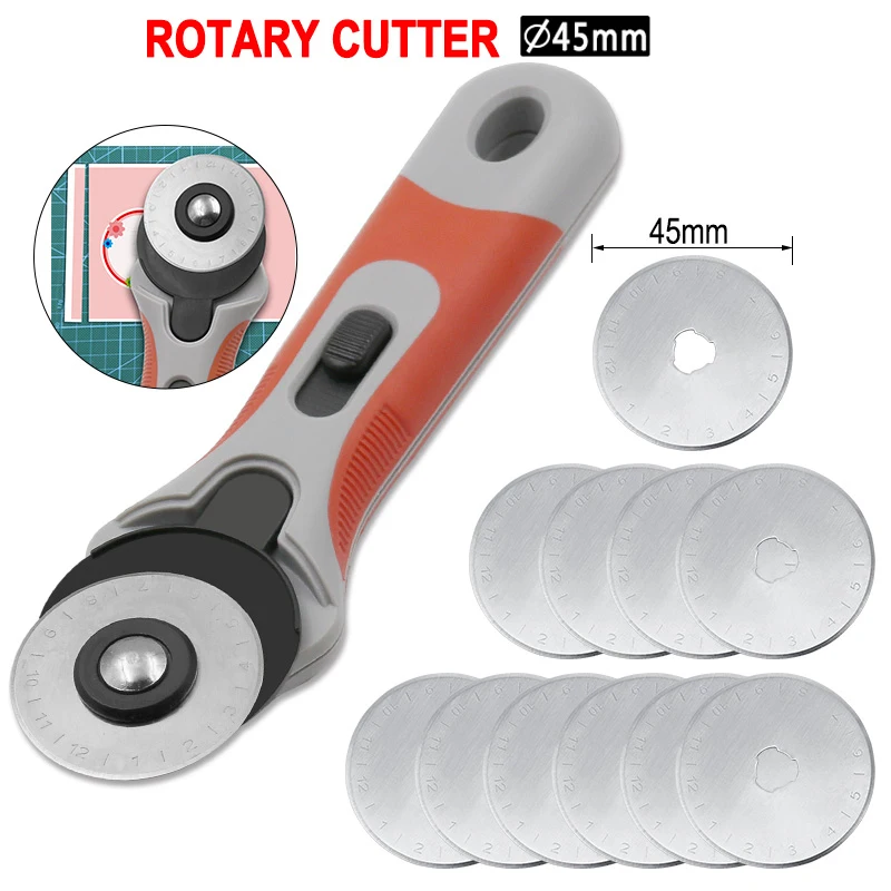 Cuchillas de repuesto para cortador rotativo de 45mm, trazador de corte Circular de papel de tela para corte de cuero artesanal, compatible con Olfa