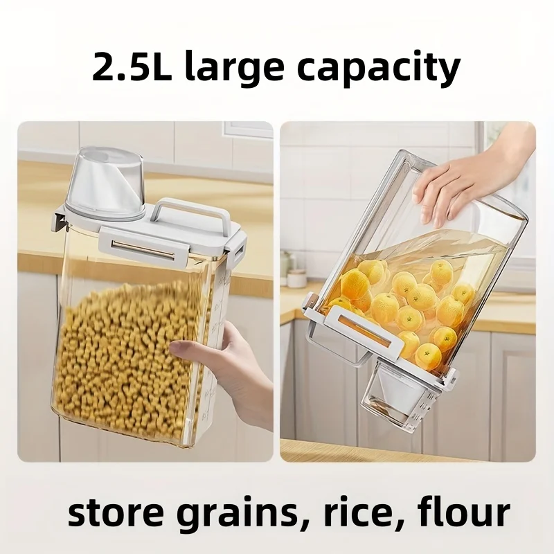 1pc Storage Container, Household Insect-proof And Moisture-proof Sealed Storage Tank With Lid, Portable And Leak Proof Food Stor