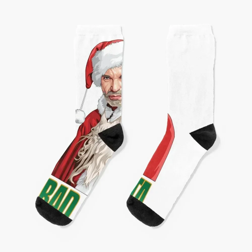 

Bad Santa Socks anime warm winter retro designer Men Socks Luxury Brand Women's custom colored halloween Socks Men's Women's