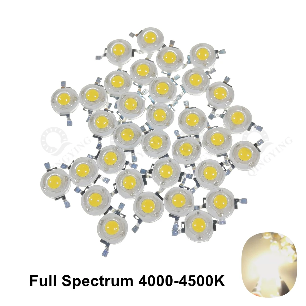 10-50pcs High CRI Ra95 1W 3W LED Diodes Chip Pink Full Spectrum White Natural White Warm White 3000K 3500K 4500K 6500K 400-840nm image 3