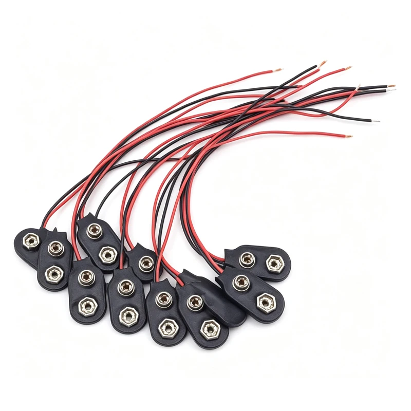 Neues, hochwertiges I-Typ 10-teiliges 9V DC Batterie-Stromkabel mit Stecker, Kabel und Clip-Anschluss für Arduino DIY – Detail 2