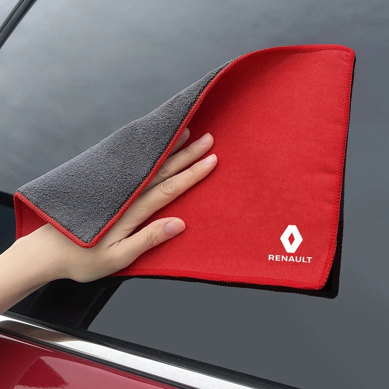 Suede Car Wash Towel Microfiber Cleaning Rag Cloth For Renault Clio Koleos Megane Espace QM6 Kadjar Captur Scenic Duster Twingo