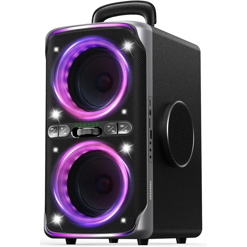 

Party Bluetooth Speaker - 240W Peak Loud Speaker, Dazzling Light Show, Deep Bass, IPX4 Waterproo, 15H Battery, TWS Pairing, BT 5