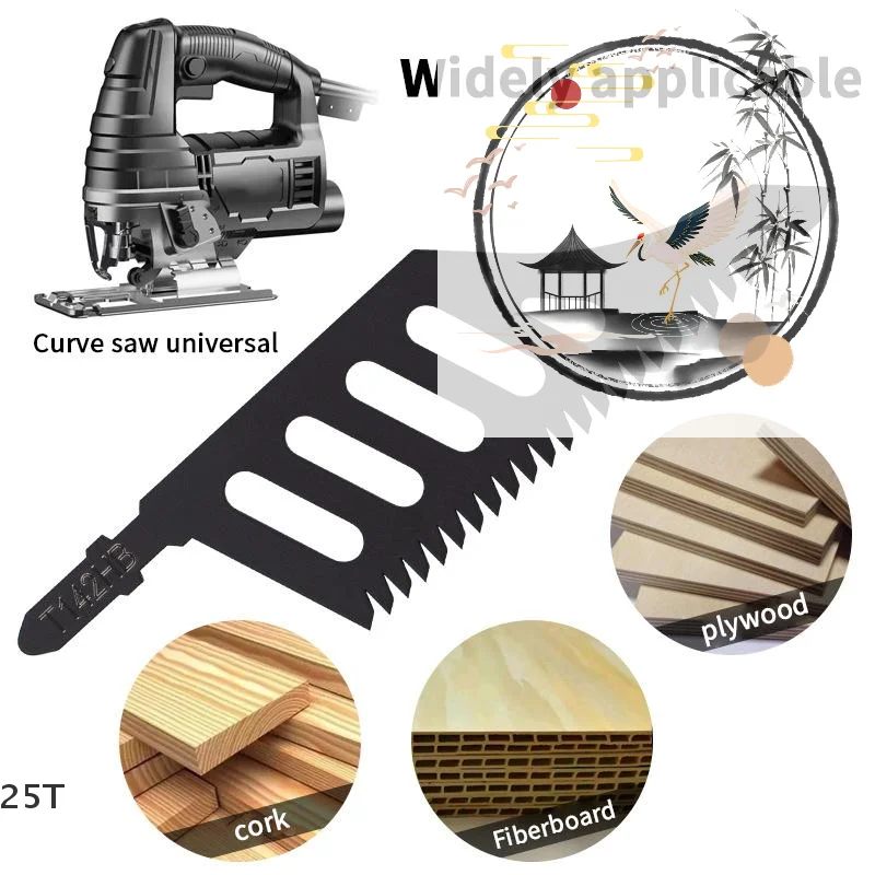 

1/2/3Pcs T142HB Jigsaw Blade Curved Scroll Saw Blades T Shank Fine Teeth For Woodworking Precision Cutting Tools Parts