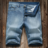 High Quality Summer Denim Short Jeans Men New Arrivals Men Thin Knee Length Casual Cool Short Pants Elastic Daily Trousers
