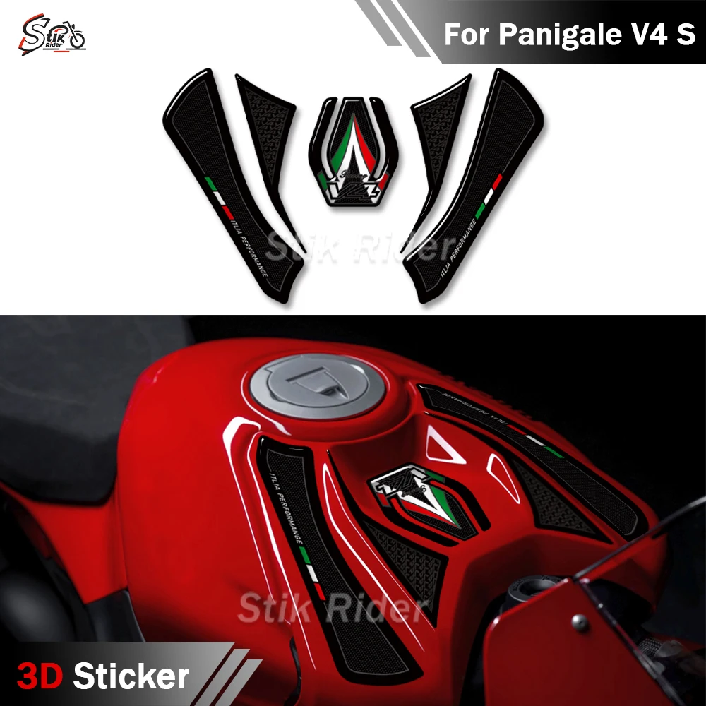 

FOR Ducati Panigale V4 S V4S 2025 2025 Motorcycle Tank Side 3D Sticker Fuel Pad Fishbone Applique Moto Protection Board Kit