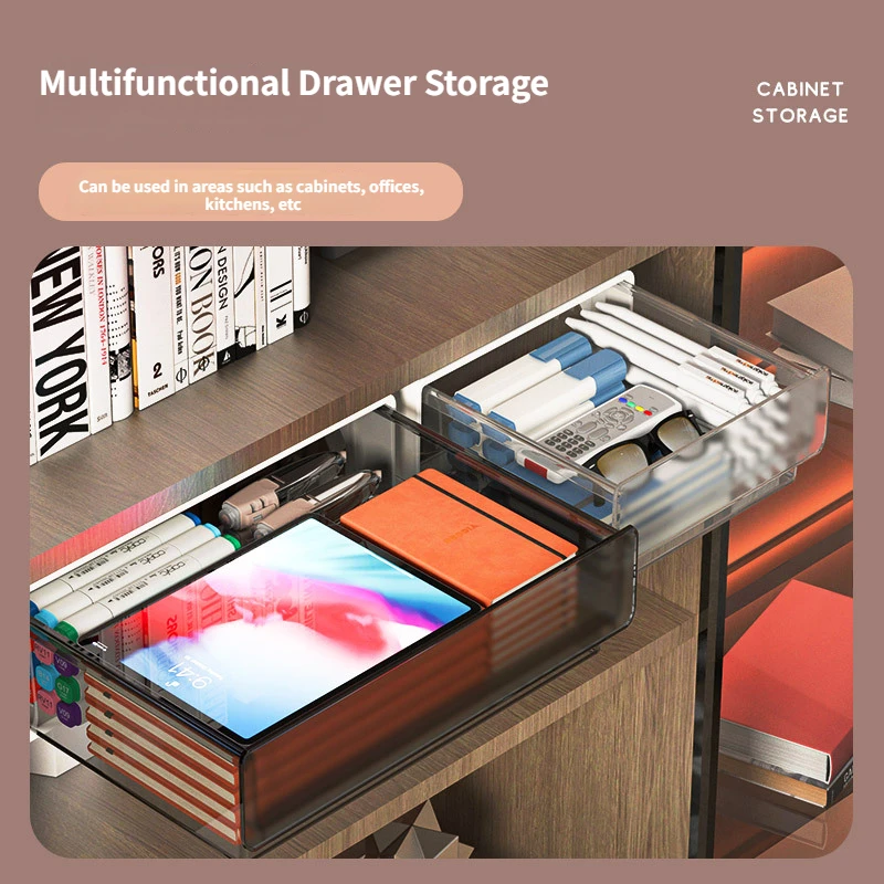 

Multifunctional Drawer Type Desktop Under Desk Storage Box Hidden Office Organizer Drawer Boxes Stationery Kitchen Storage Tools