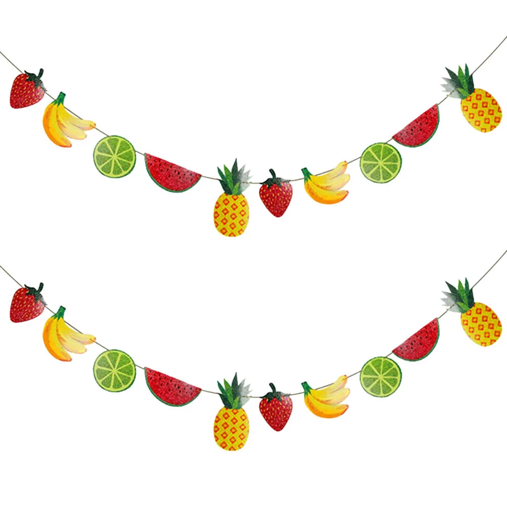 

2 Pcs Fruits Theme Banner Summer Party Decor Flower Garlands Decoration Pineapple