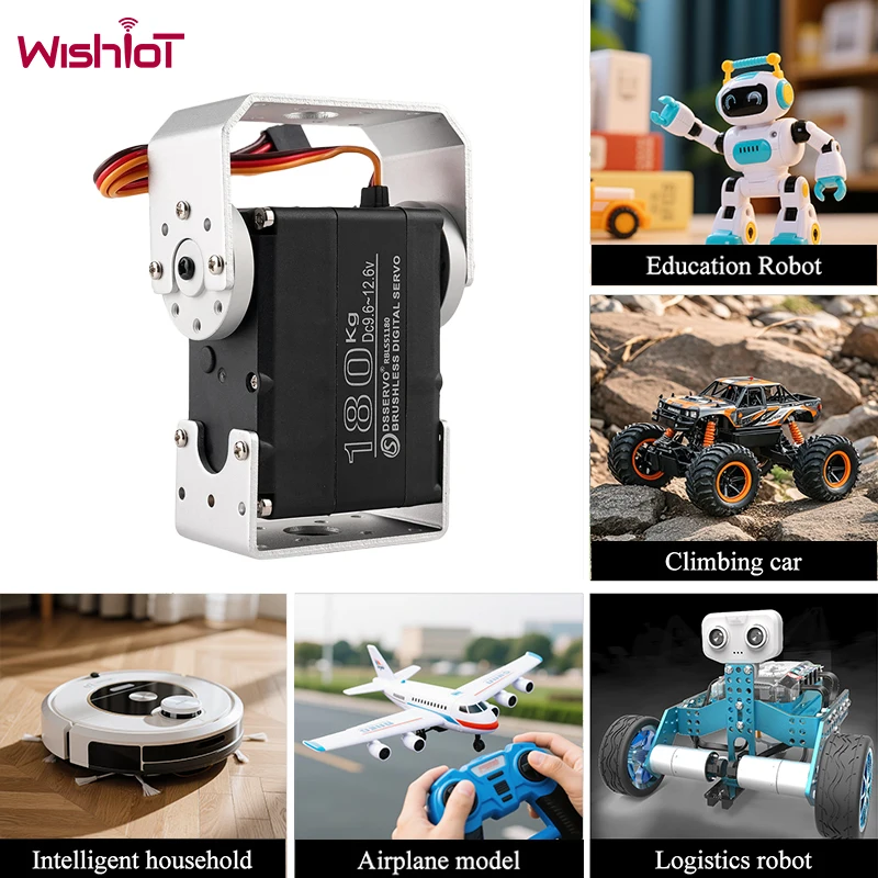 Servo digitale 180Kg Motore brushless con ingranaggi metallici Servos impermeabili da 180/270/360 gradi per droni robot per auto RC Ragazzo Giocattoli fai da te # T3