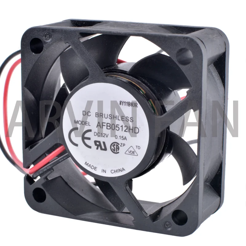 Brand New Original AFB0512HD 5cm 50mm 5020 50x50x20mm 12V 0.15A 2-wire Double Ball Bearing Large Air Volume Cooling Fan