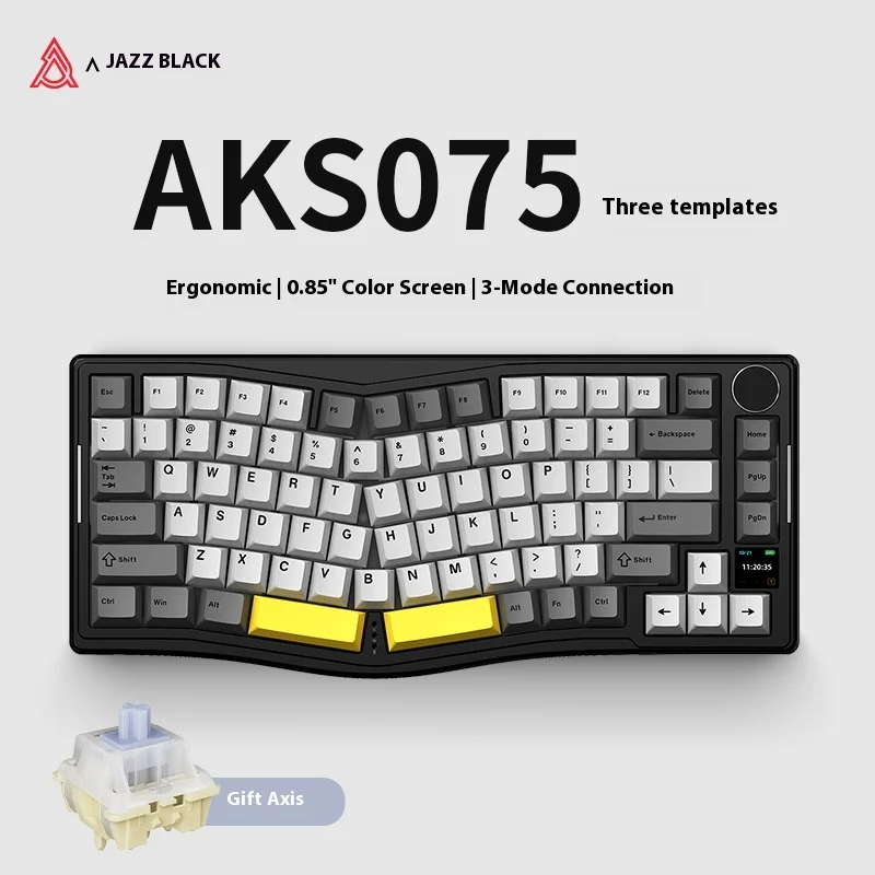 

Ajazz Ak S075wireless Bluetooth Mechanical Keyboard Ergonomic The Third Mock Examination Structure Via Color Screen Rgb Keyboard