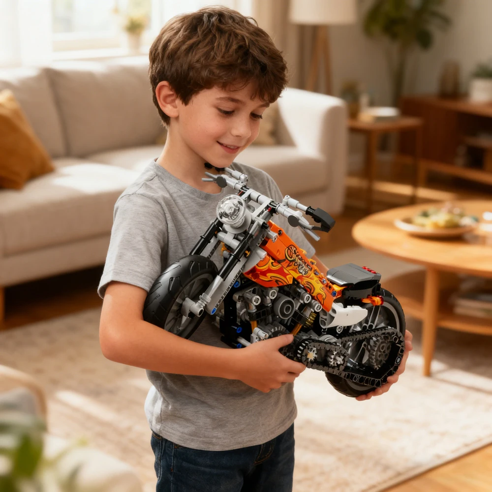 2026 436ピース テクニカルバイク車両 組み立てブロック モーターブリック 静態キット おもちゃ 男の子向け DIY オートバイモデル 誕生日プレゼント