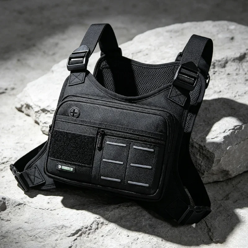 Outdoor Sport Vest Backpack Lightweight Tactical Riding Chest Bag Hip-hop Streetwear Chest Rig Bag Hiking Camping Storage Pocket