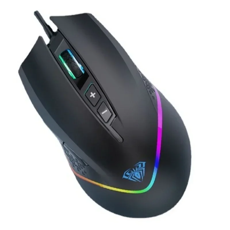 Imagem -03 - Rgb Wired Programável Gaming Mouse Computador Ergonômico para pc Gamer Desktop Laptop Pode Ajustar 6400 Dpi Aula-f805