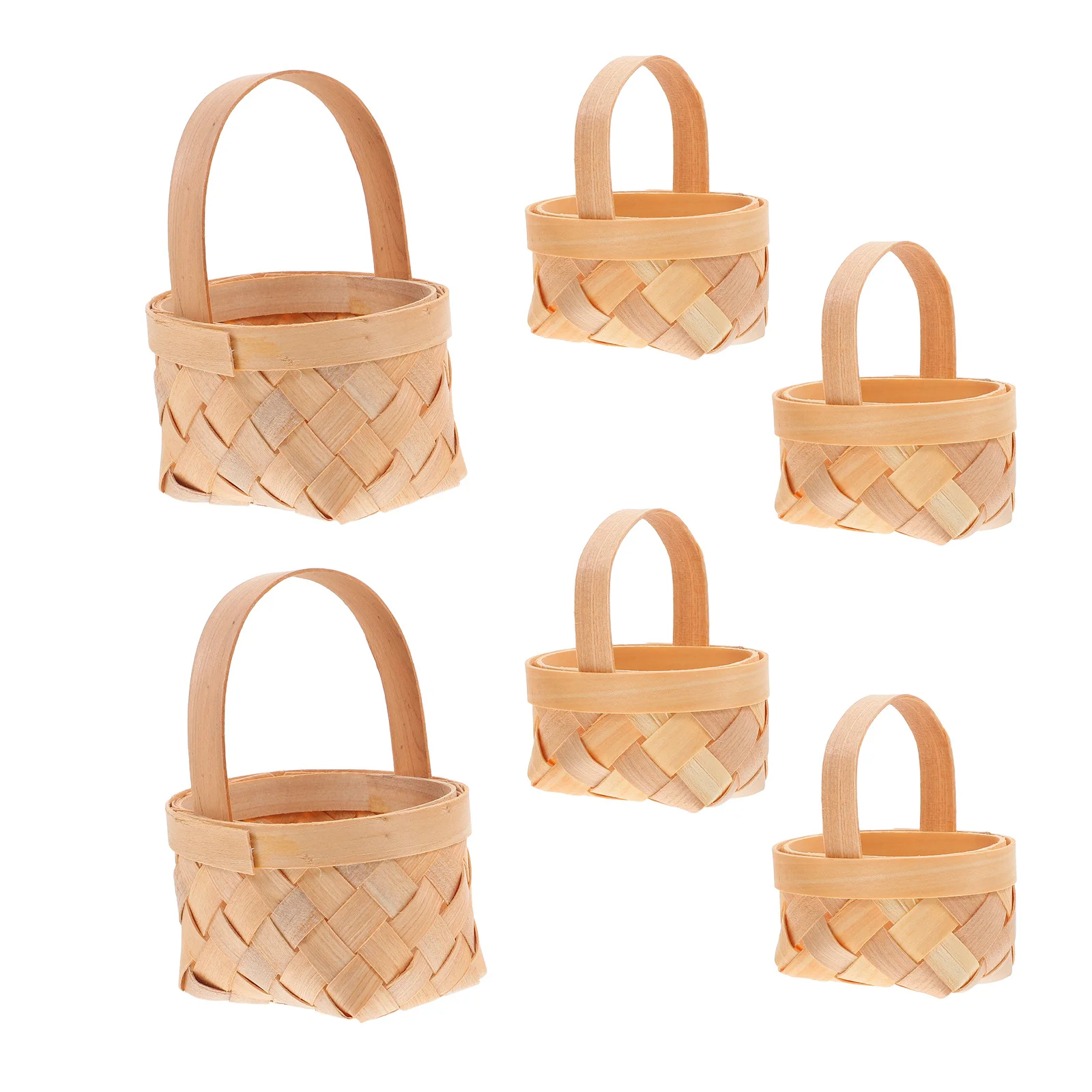 

6Pcs Handwoven Mini Baskets Natural Wooden Candy Holder for Wedding Favors Party Decoration Reusable Storage Basket