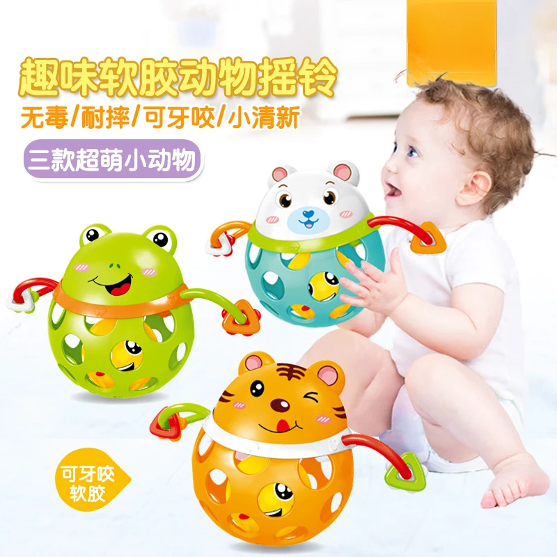 

Baby Animal Soft Rubber Hand Shaking Baby Puzzle Hand Grasping Ball Toys 0 ~ 2 Years Old Learning To Crawl Toys