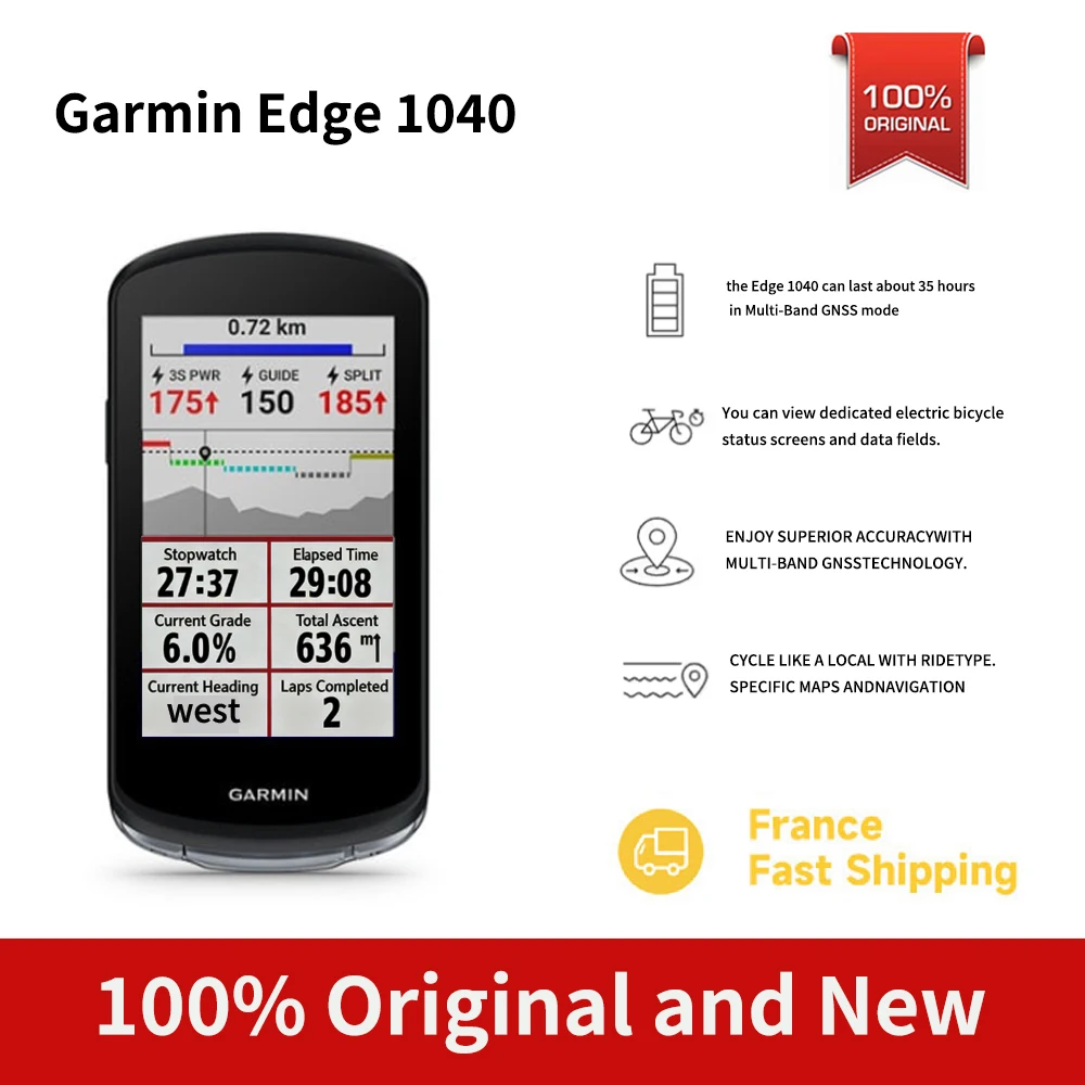 Garmin Edge 1040 ordinateur de cyclisme carte extérieure Navigation montagne route vélo odomètre étanche cyclisme Guide de puissance