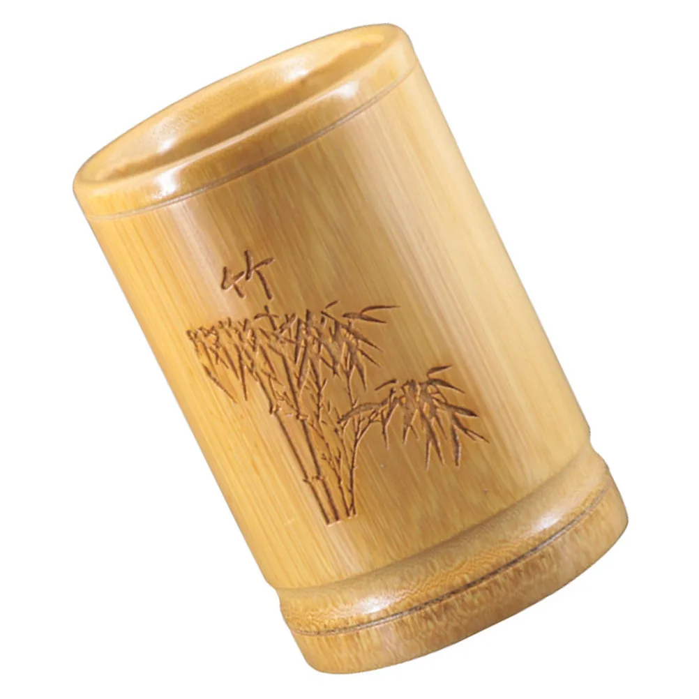 حامل قلم من الخيزران صندوق تخزين القلم منظم سطح المكتب لمكتب المنزل دراسة حامل القلم الرصاص حاوية القرطاسية #3