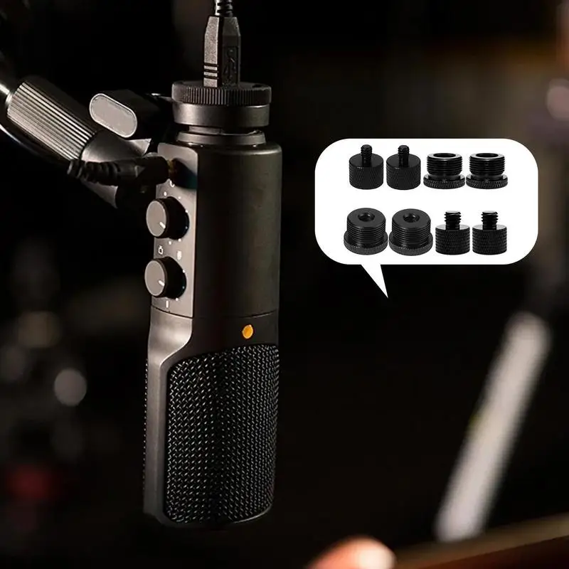 Microfone Conector Parafusos para Câmera, Adaptador Mic Stand, Rosca Fixação Parafusos para Estúdio Home Outdoor Eventos e, 8 PCs