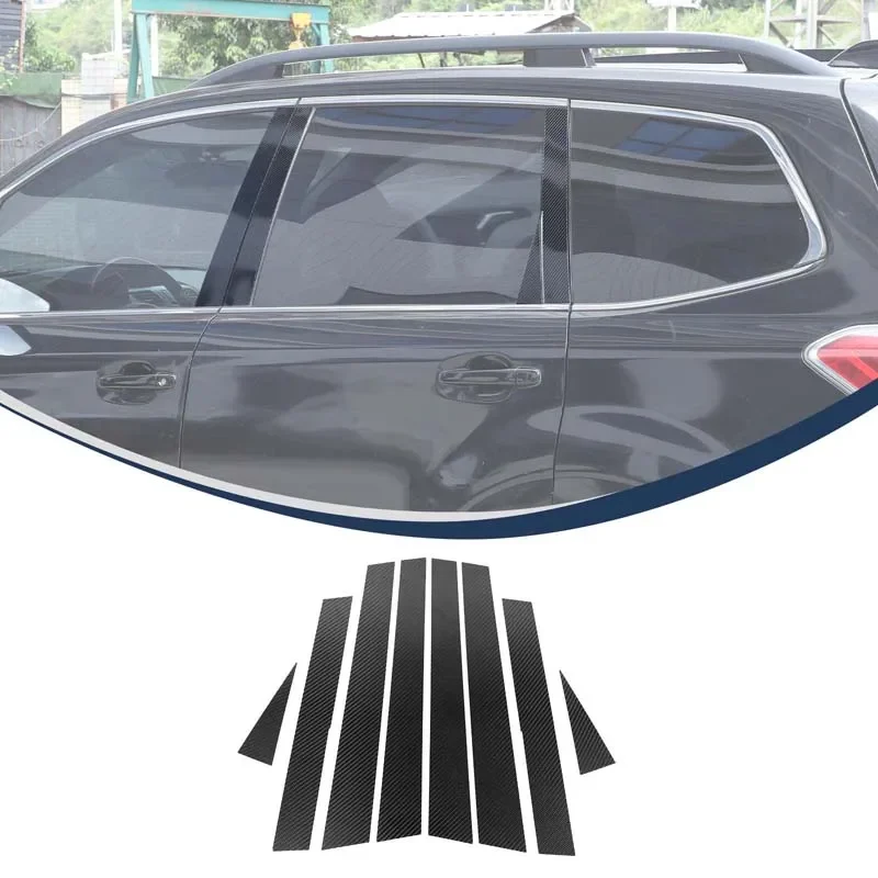 

For Subaru Forester 2013-2018 Car Center Pillar Decorative Panel Sticker Carbon Fiber Sheet Auto Exterior Accessories 8 Pcs