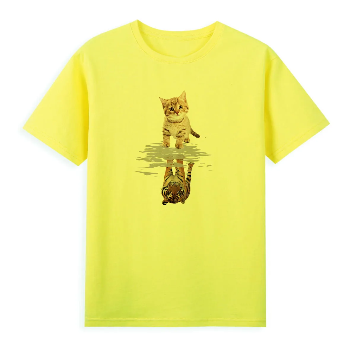 Cat and Tiger Creative New Style Summer Clothing Women Original Brand Casual Top Tees T-shirt A013