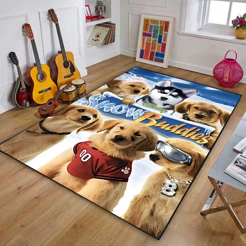 Disney anime Air Bud Super Dog Carpet Area Rug for Living Room Bedroom Bedside Bathroom Floor Mat Non-slip Mat Home Decor Gift