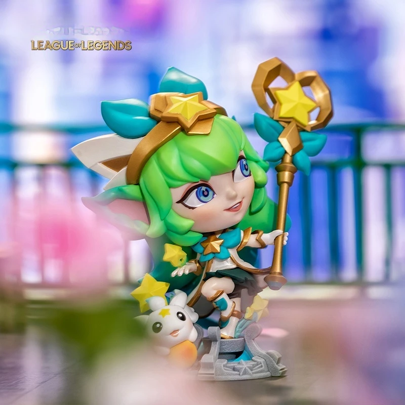 Genuine League Of Legends Action Figure Lol Anime Figures Guardians Of Stars Lulu Garage Kit Doll Christmas Gift Children Toys