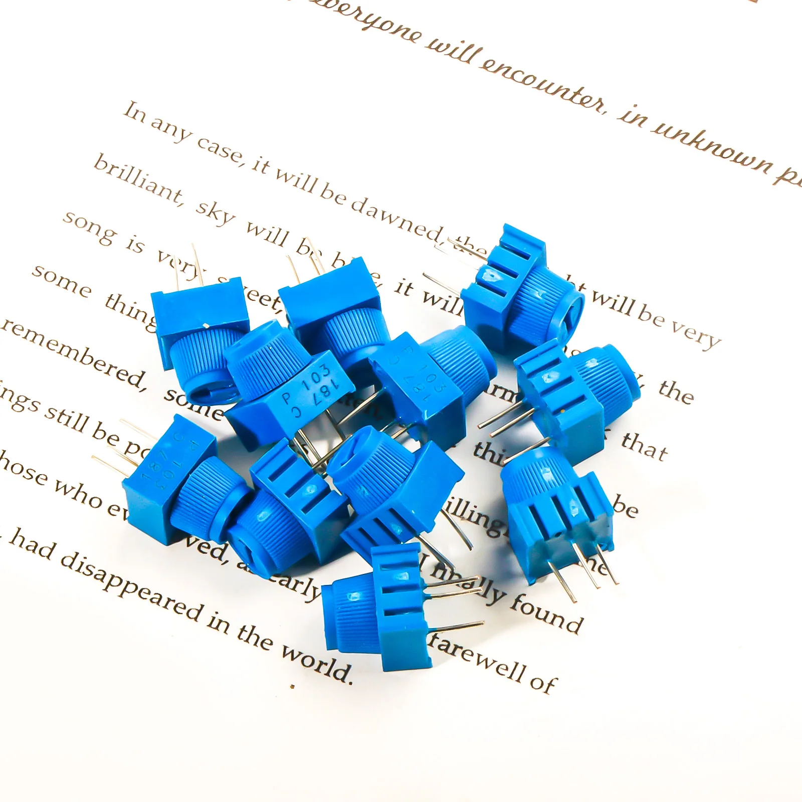 Potentiomètre de coupe 10K Ohm, 12 pièces, avec bouton, Kit d'assemblage de potentiomètre de tondeuse à résistance Variable, Compatible Arduino