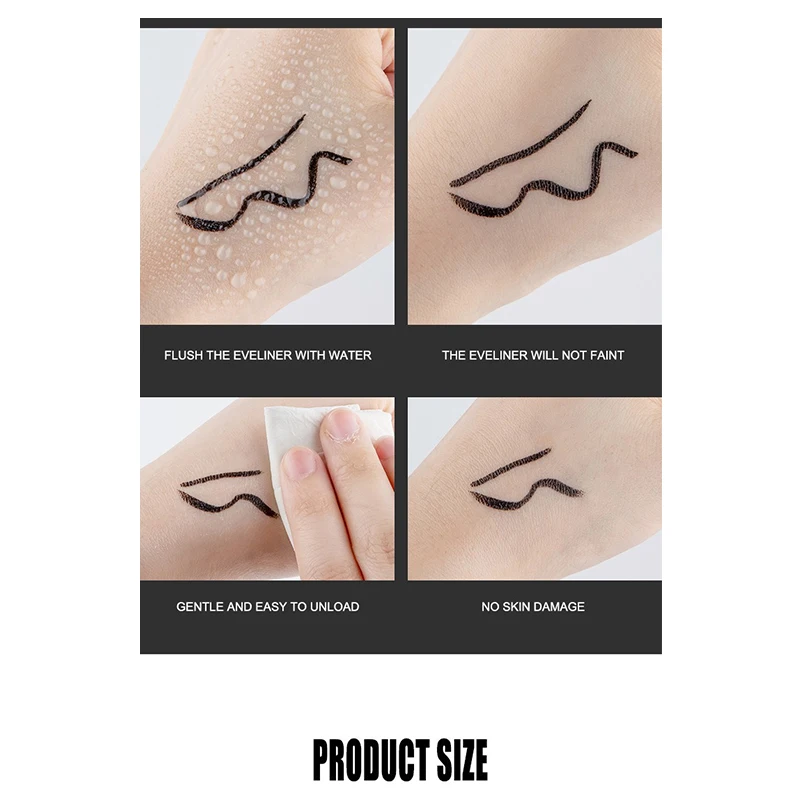 Zwarte dubbelzijdige sneldrogende Triangle Star Seal Eyeliner Pen Waterdicht Blijvend Niet-vlekkend Vloeibaar Eyeliner Potlood Cosmetisch