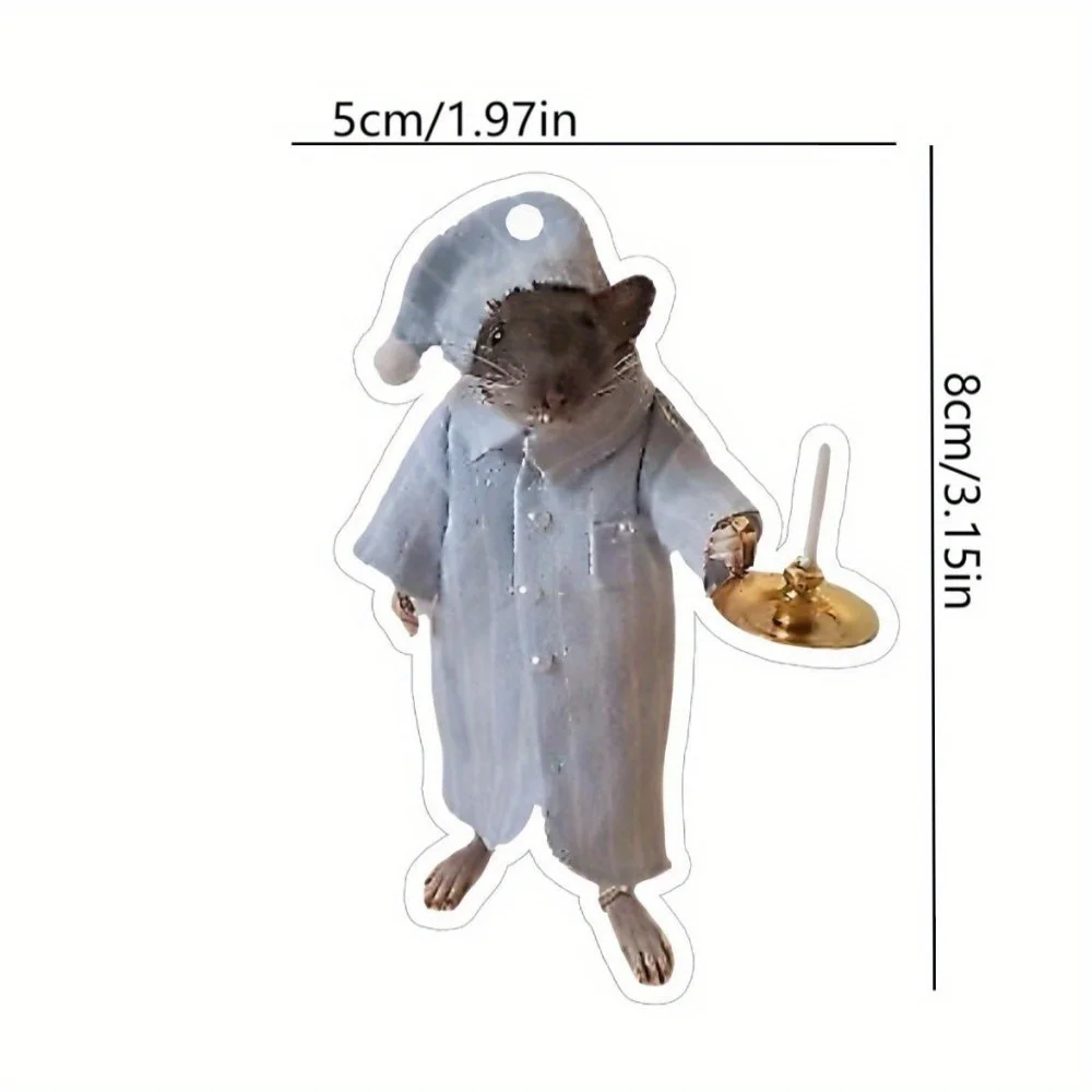Candle-Holding Pajama Mouse Car Scent Hanger - Soft Healing Design, Mirror Vent Hanging, Lasting Fragrance