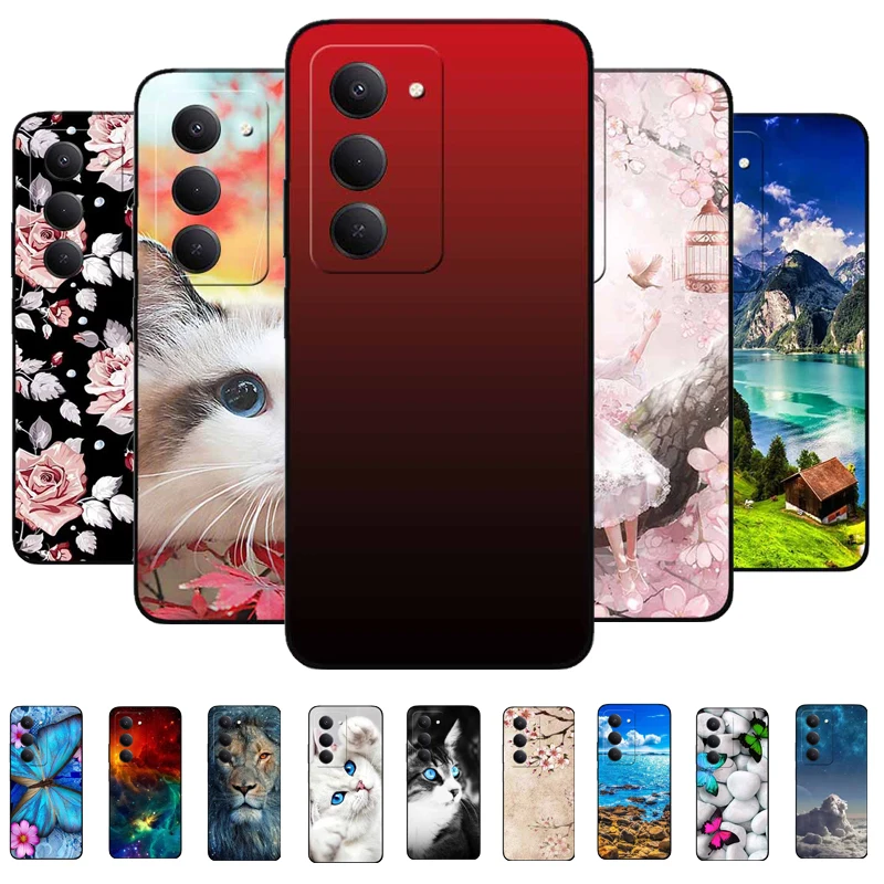 ل Xiaomi Redmi 15 5G الأسد القط لينة غطاء سيليكون ل غالاكسي Redmi15 4G حافظة من البولي يوريثان للصدمات BlackCover 15 4G 5G الحيوان الوفير