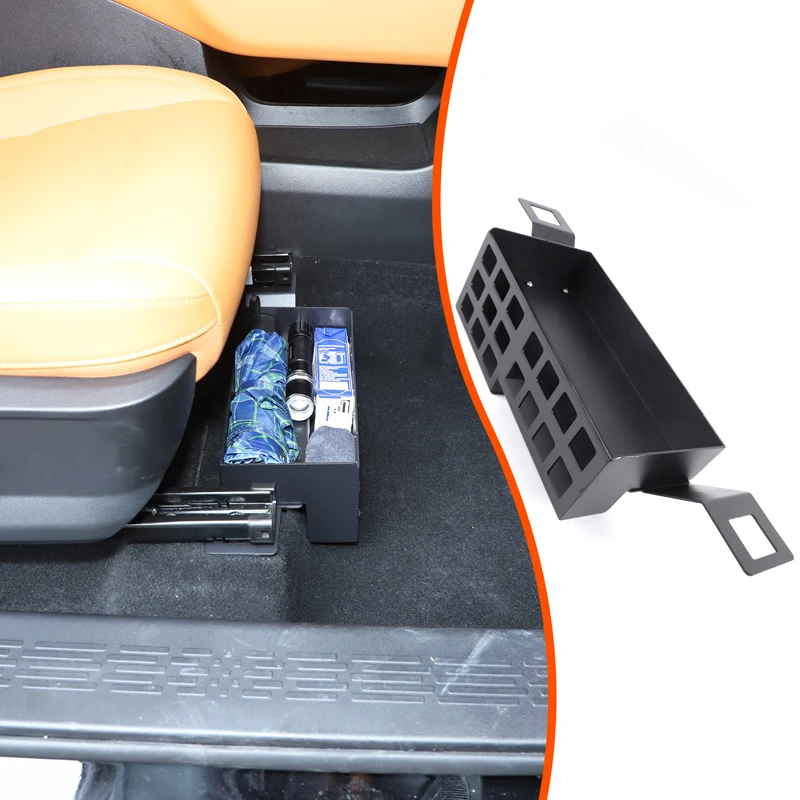 

Aluminum Alloy Carbon Steel Black For Haval Raptors 2023+ Car co-driver seat storage basket interior modification accessories