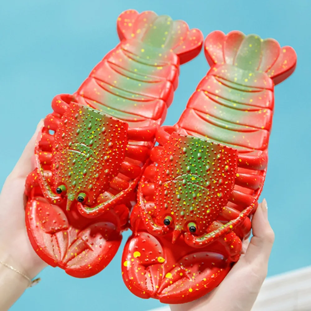 شباشب إبداعية مقاومة للماء على شكل جراد البحر، شباشب خفيفة الوزن غير قابلة للانزلاق، صنادل سميكة ومريحة للزوجين للشاطئ