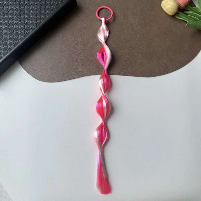 2026 Neue Kinder Spiral-Twist-Perücke Haarband mit langem Quastenschwanz Elastisches Haarband Mädchen Hip-Hop Party Halloween Haaraccessoires – Detail 21
