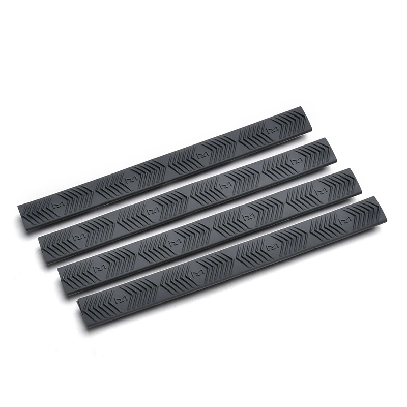 Taktische Gummi M-LOK WedgeLok Schienenabdeckungen 6 1/4"X5/8", Slot Cover Grip 4er-Pack Airsoft M4 AR15 HK416 Zubehör