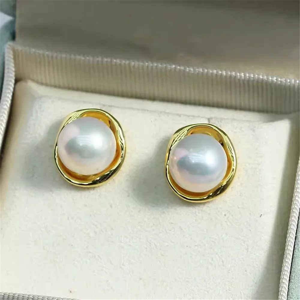 

Gold Plated Pearl Earring Settings, DIY Jewelry Making Supplies, Blank Ear Stud Bases for Handmade Accessories, No Pearl