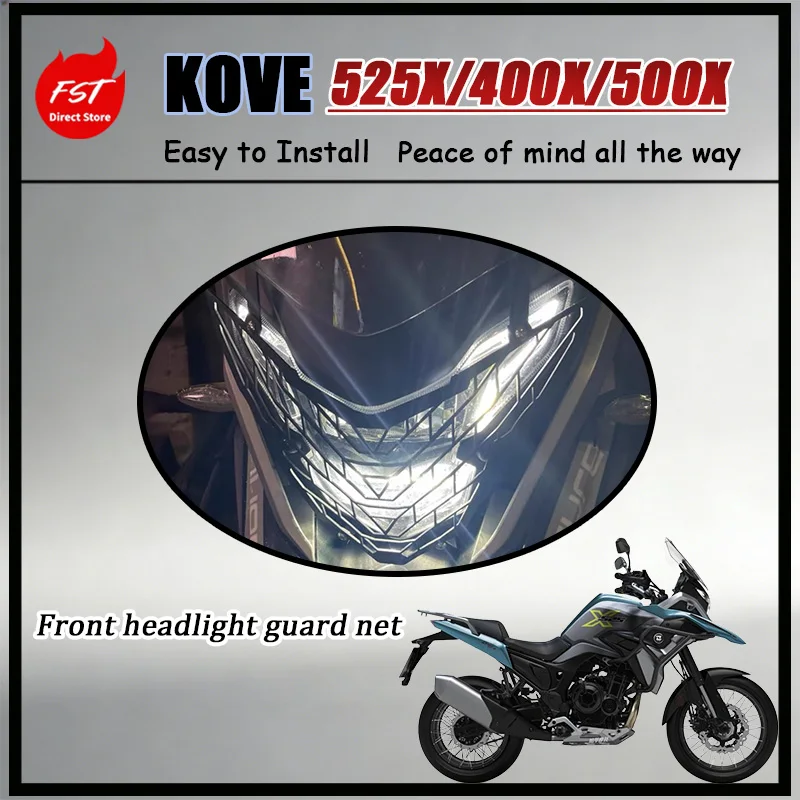 Motorrad-Frontscheinwerferschutz Stoßfestes Schutznetz Kompatibel mit KOVE 400X 500X 525X Modellen