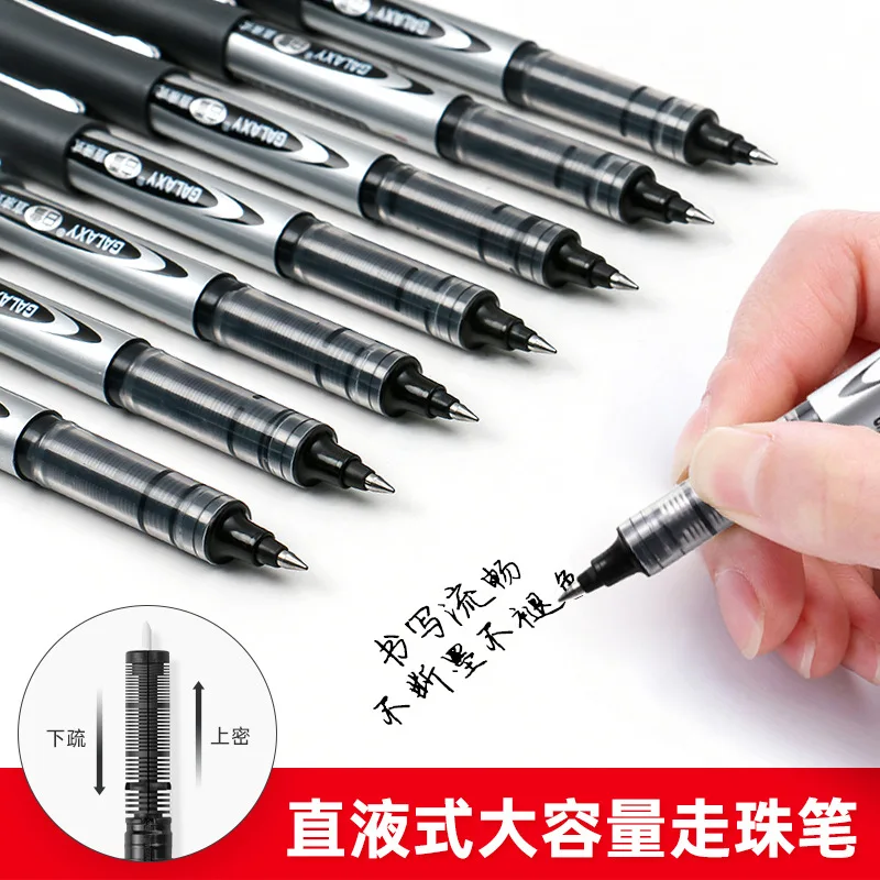 

36pcs Snow White Straight liquid ball pen 155 bullet 0.5mm office water pen examination carbon signature neutral pen