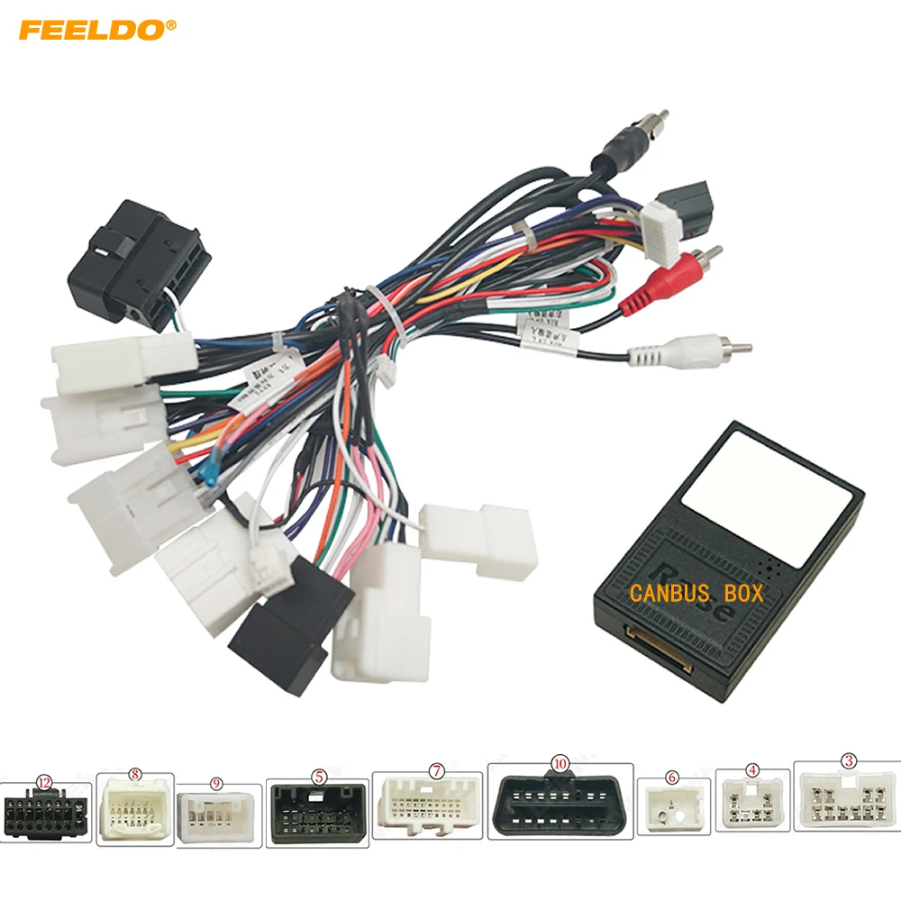 

FEELDO Car 16pin Audio Wiring Harness With Canbus Box For Toyota Corolla Camry Highlander Stereo Installation Wire Adapter