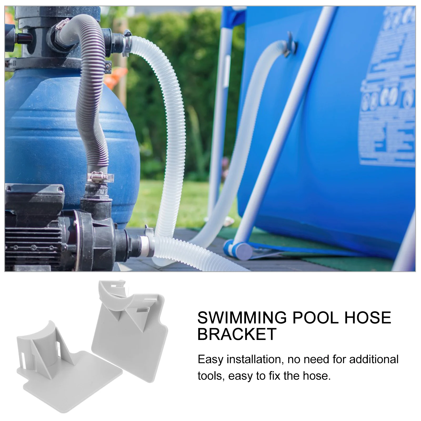 

2pcs Pool Hose Brackets Stable Support Compact Design Durable ABS Material Multifunctional Holder Spa Accessories