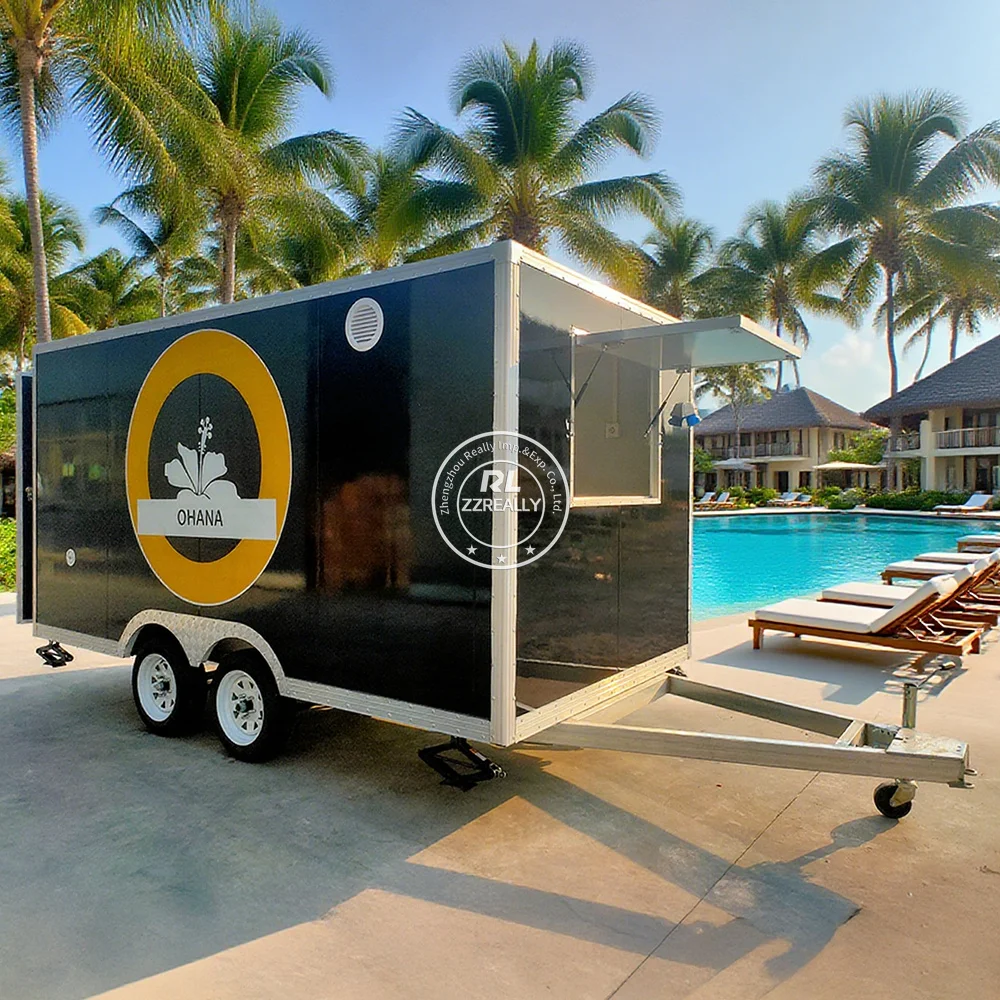 

Concession Food Truck Mobile Kitchen Fully Equipped Coffee Pizza Fast Food Trailer Concession Food Truck With CE