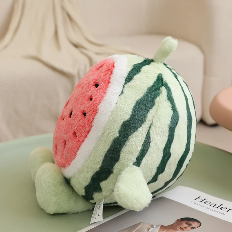 30-40cm New Watermelon Plush Doll Cartoon Fruit Watermelon Plush Toy Girlfriend Sleep Aid Pillow Simulation Fruit Birthday Gift