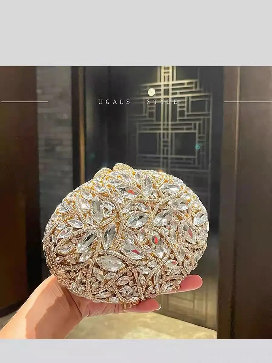 

Luxury Designer Crystal Evening Bag Glitter Rhinestones Diamond Clutch Purse Wedding Party Banquet Bag Luxury Women Handbag