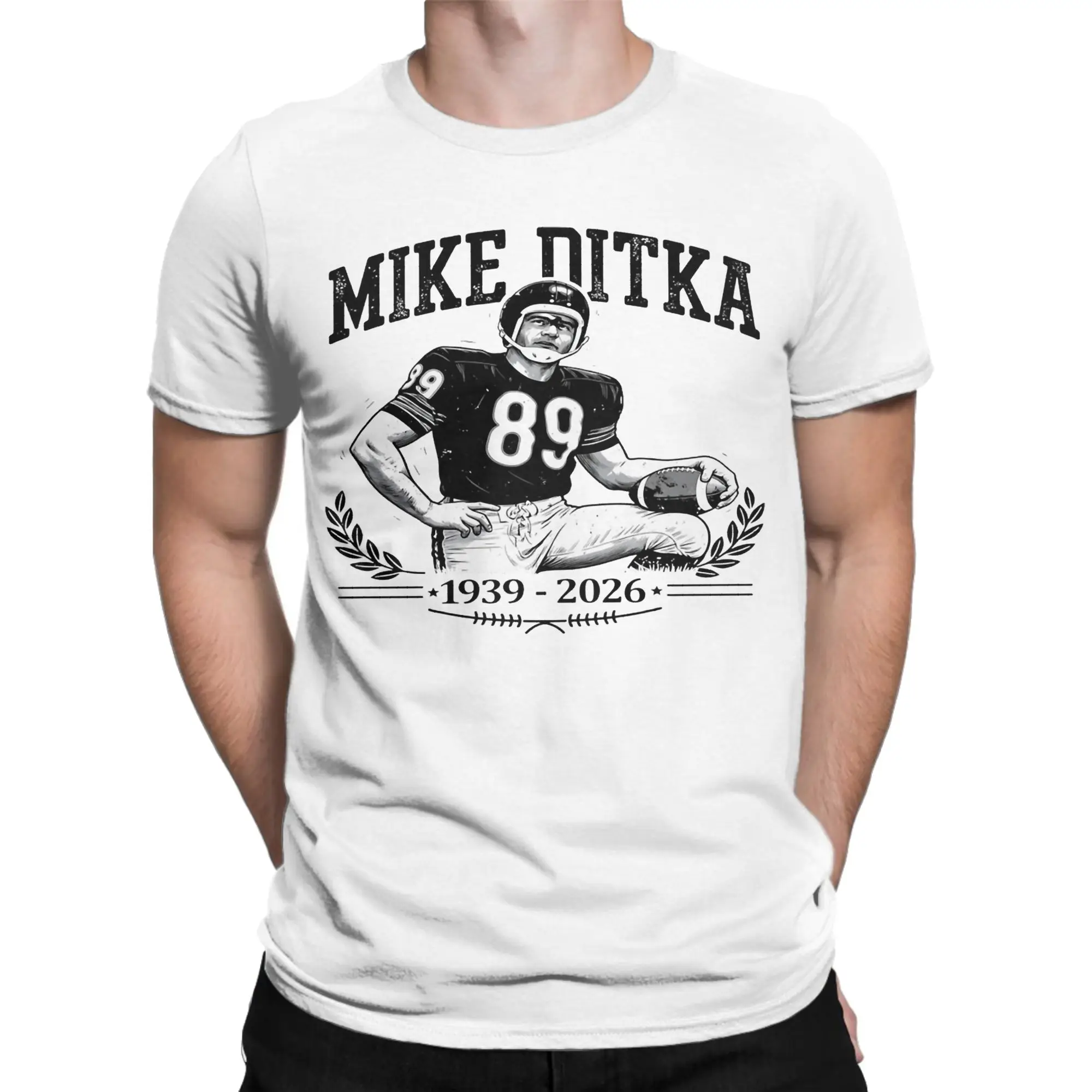 Mike Ditka Football Legend 89 Men Women's T Shirt  Leisure Tees Short Sleeve Crew Neck T-Shirts Cotton Gift Idea Clothes