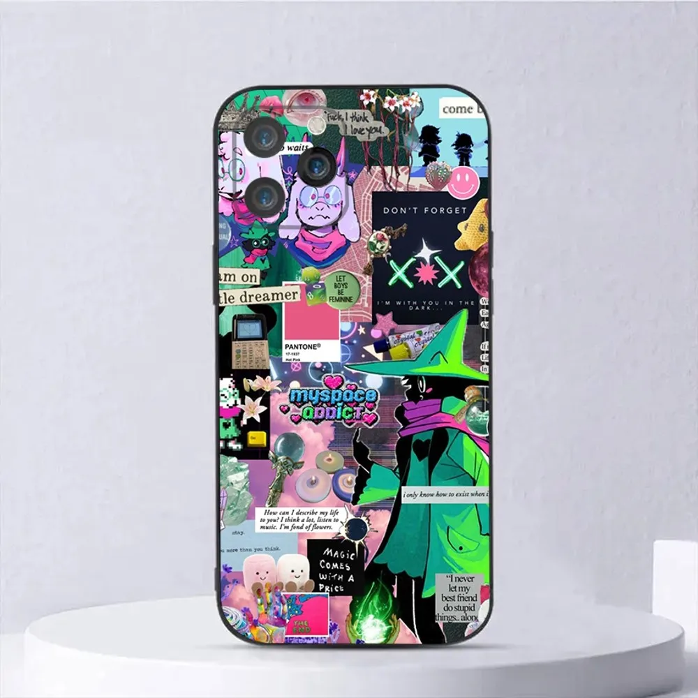 Ralsei Deltarune Phone Case For iPhone 16,15,14,13,12,11,Plus,Pro Max,XS,X,XR,SE,Mini,8,7 Soft Silicone Black Cover