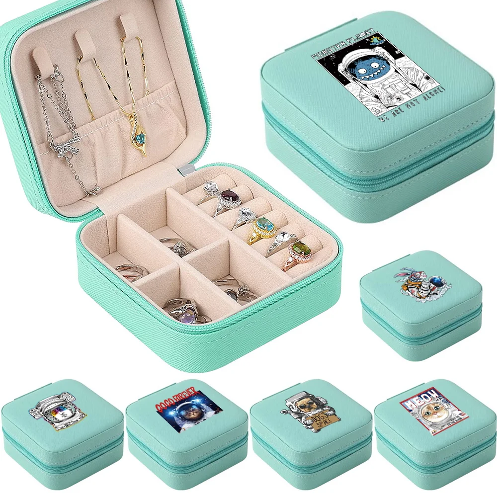 Jewelry Organizer Box Jewelry Ring Necklace Earrings Storage Box Astronaut Pattern Jewelry Home Cosmetic Organizer Display