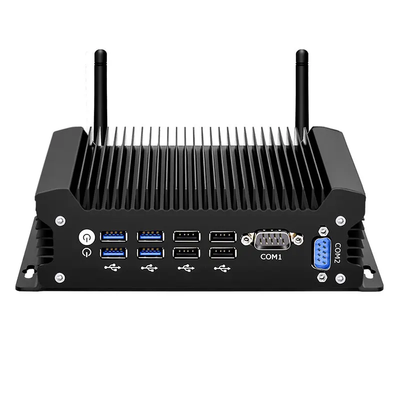 Quad Core I3 I5 I7 CPU Mini PC 2 RS232 8 USB Win7 8 10 Linux Ubuntu Embedded Fanless Industrial Computer for Home Office